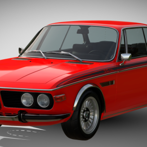 3D Model 1973 BMW 3.0 CSL RHD (E9)